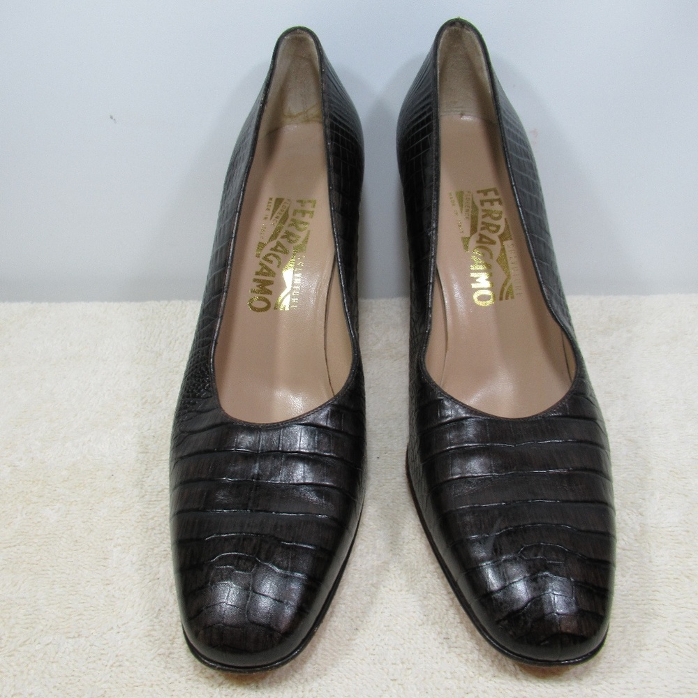SALVATORE FERRAGAMO BROWN/BLACK  MADE IN ITALY